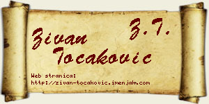 Živan Točaković vizit kartica